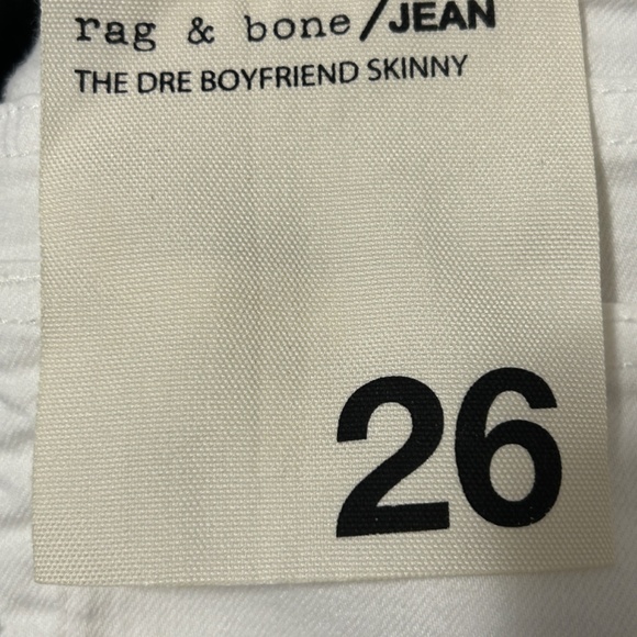 LIKE NEW! Women's Rag & Bone White Slim Boyfriend Jeans - 26 - Picture 13 of 13